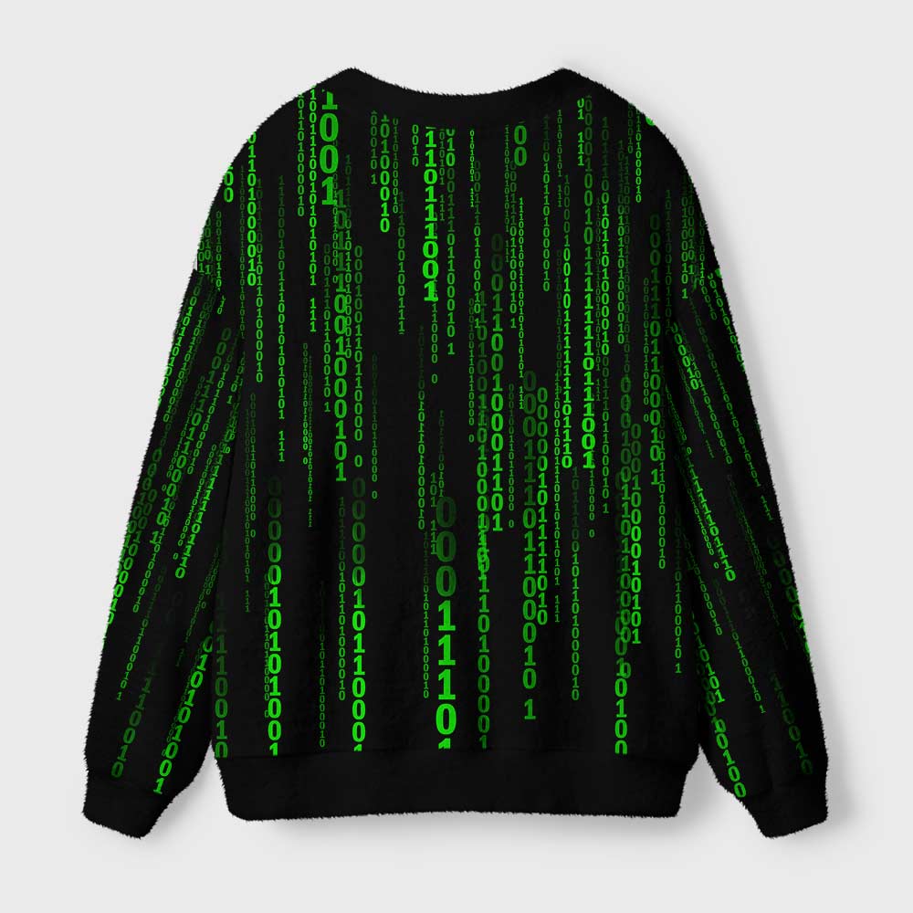 Follow the White Rabbit Black Green Geek Ugly Cardigan Sweaters