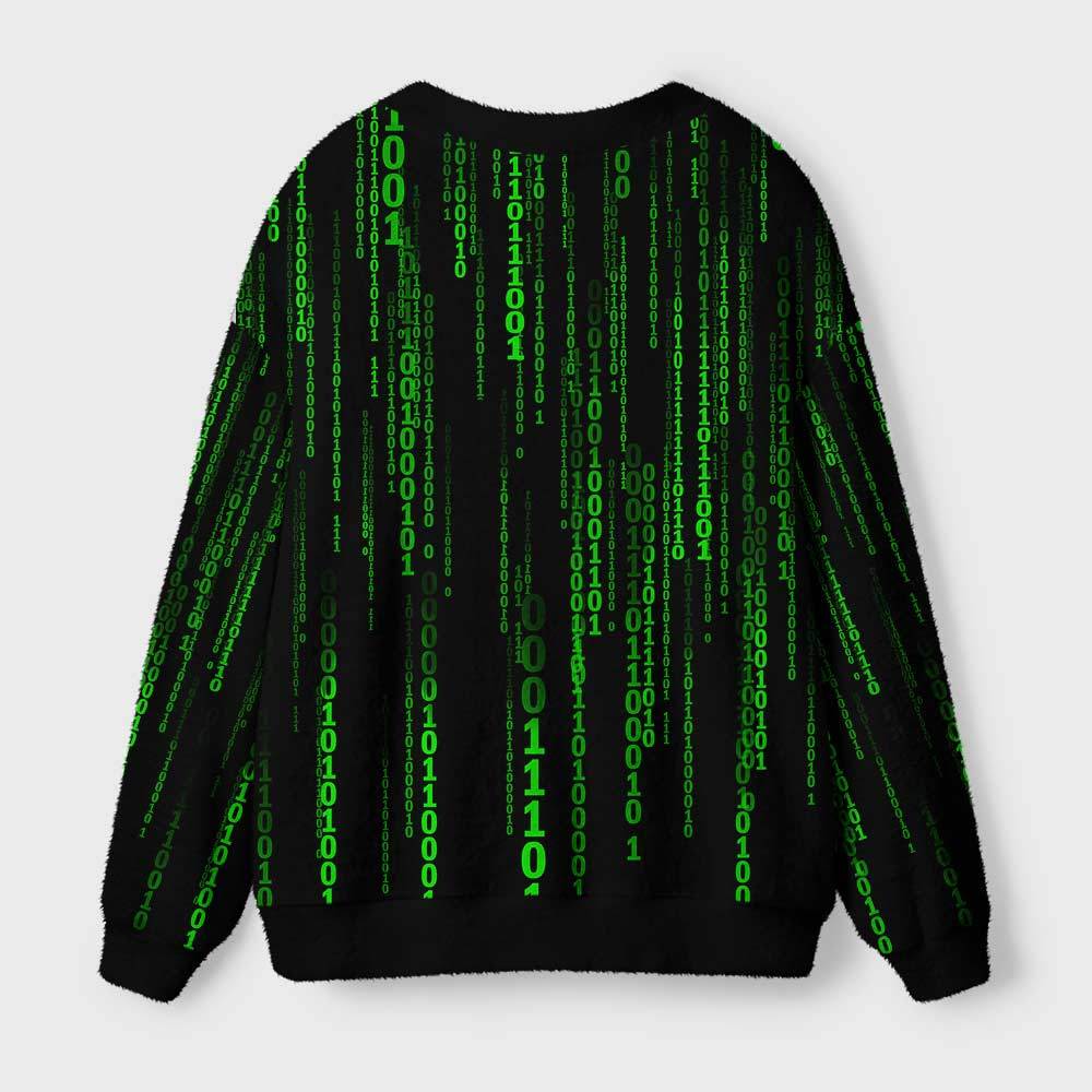 Follow the White Rabbit Black Green Geek Ugly Cardigan Sweaters