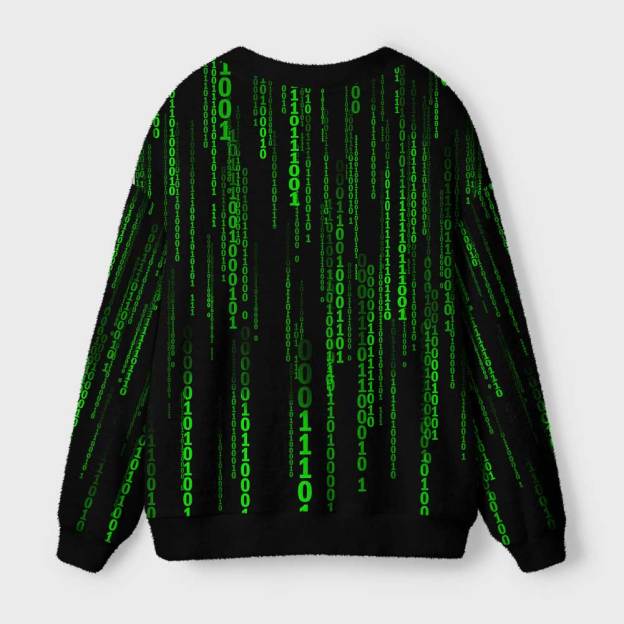 Follow the White Rabbit Black Green Geek Ugly Cardigan Sweaters