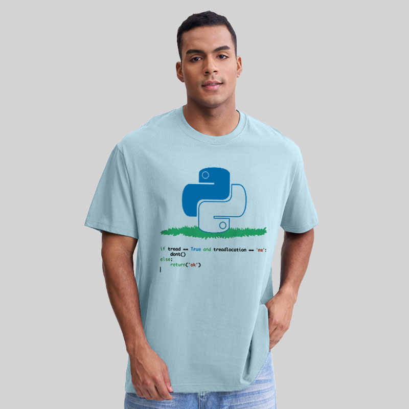 Python Dont Tread On Me Code Pun Geek T-Shirt
