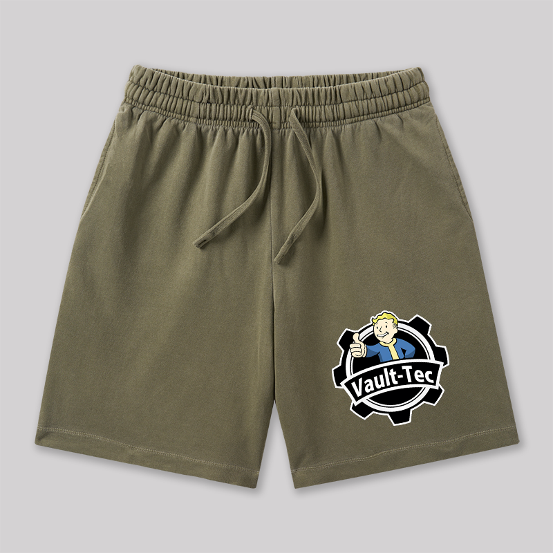 Vault-Tec Funny Game Geeky Washed Shorts