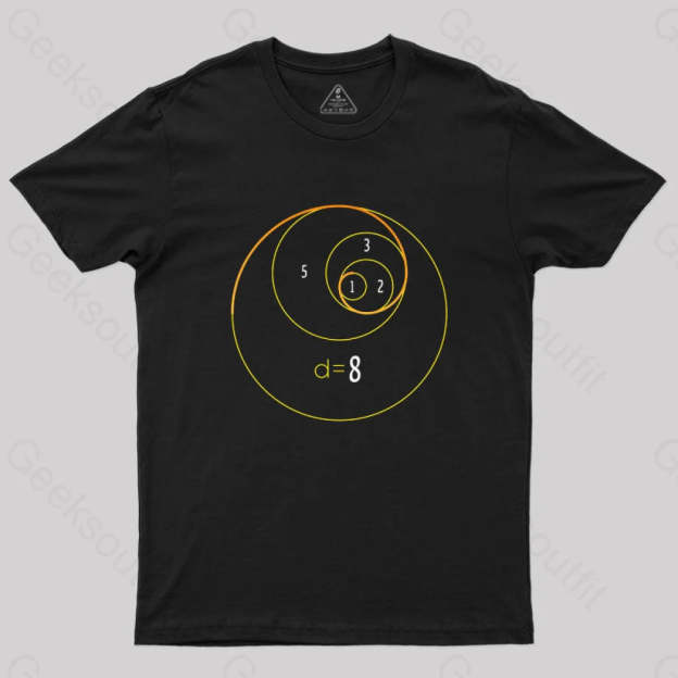 Fibonacci Circles T-Shirt Black / S
