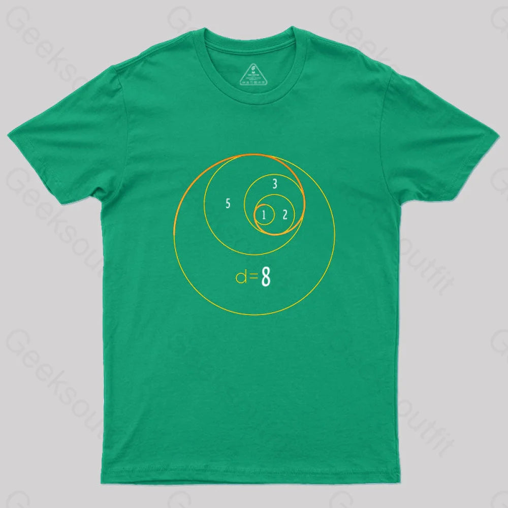Fibonacci Circles T-Shirt Green / S