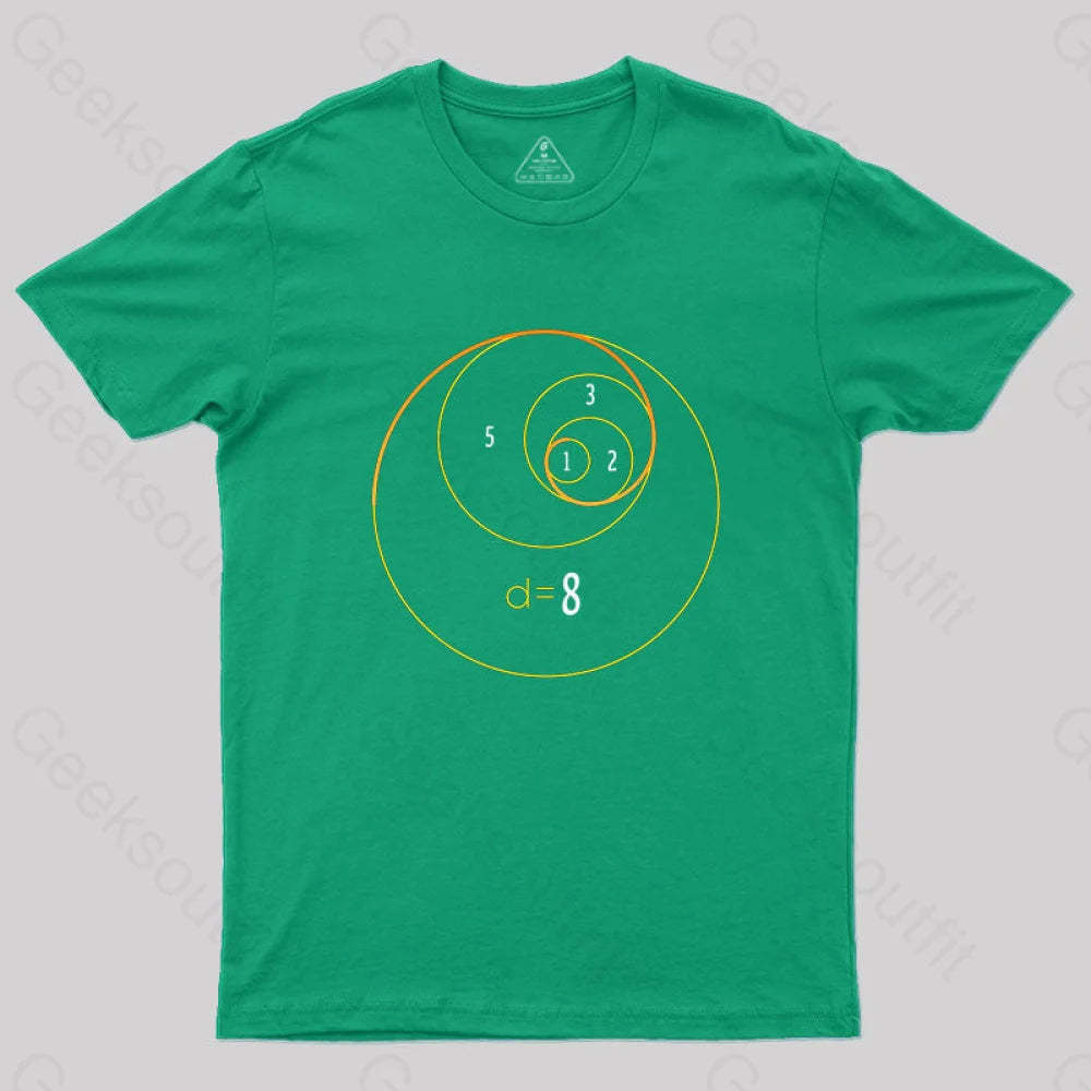 Fibonacci Circles T-Shirt Green / S