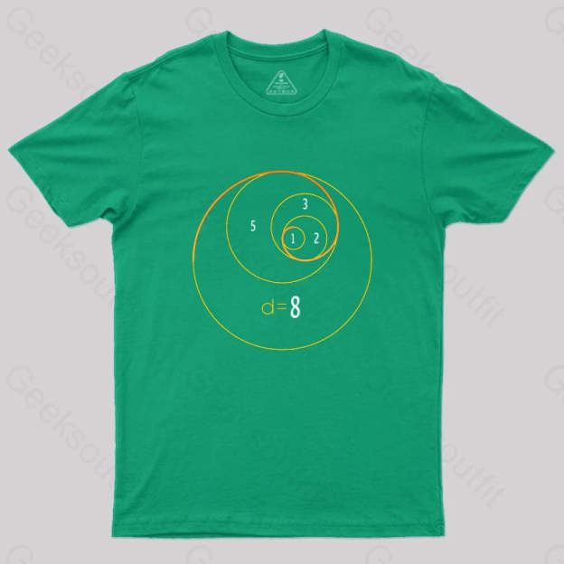 Fibonacci Circles T-Shirt Green / S