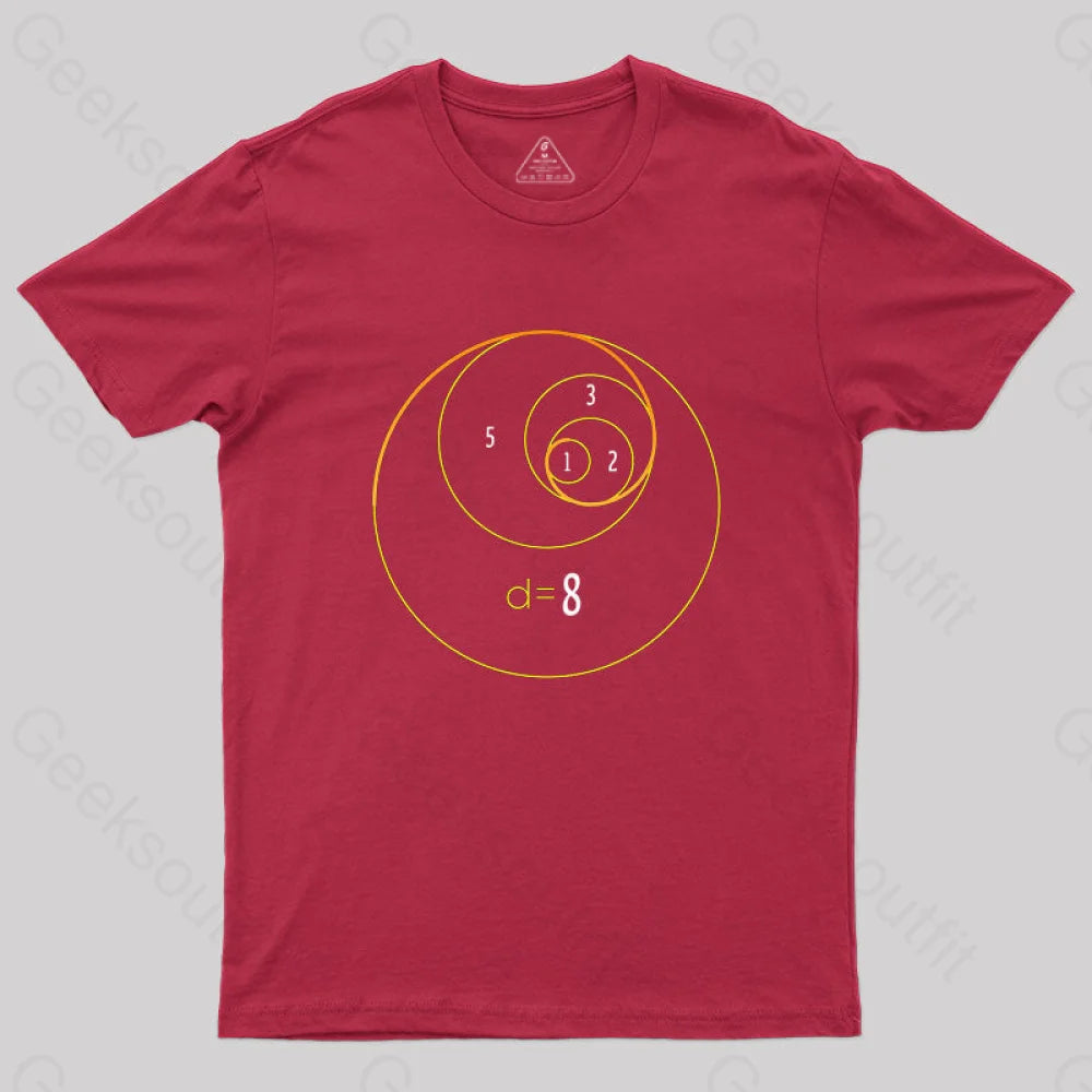 Fibonacci Circles T-Shirt Red / S