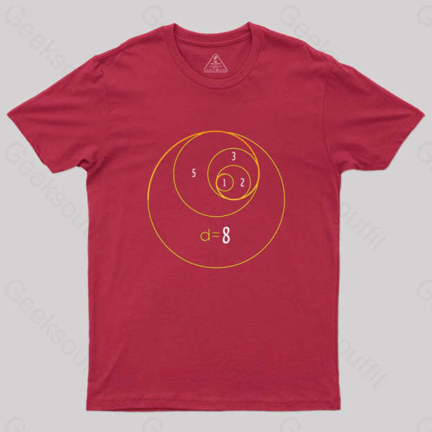 Fibonacci Circles T-Shirt Red / S