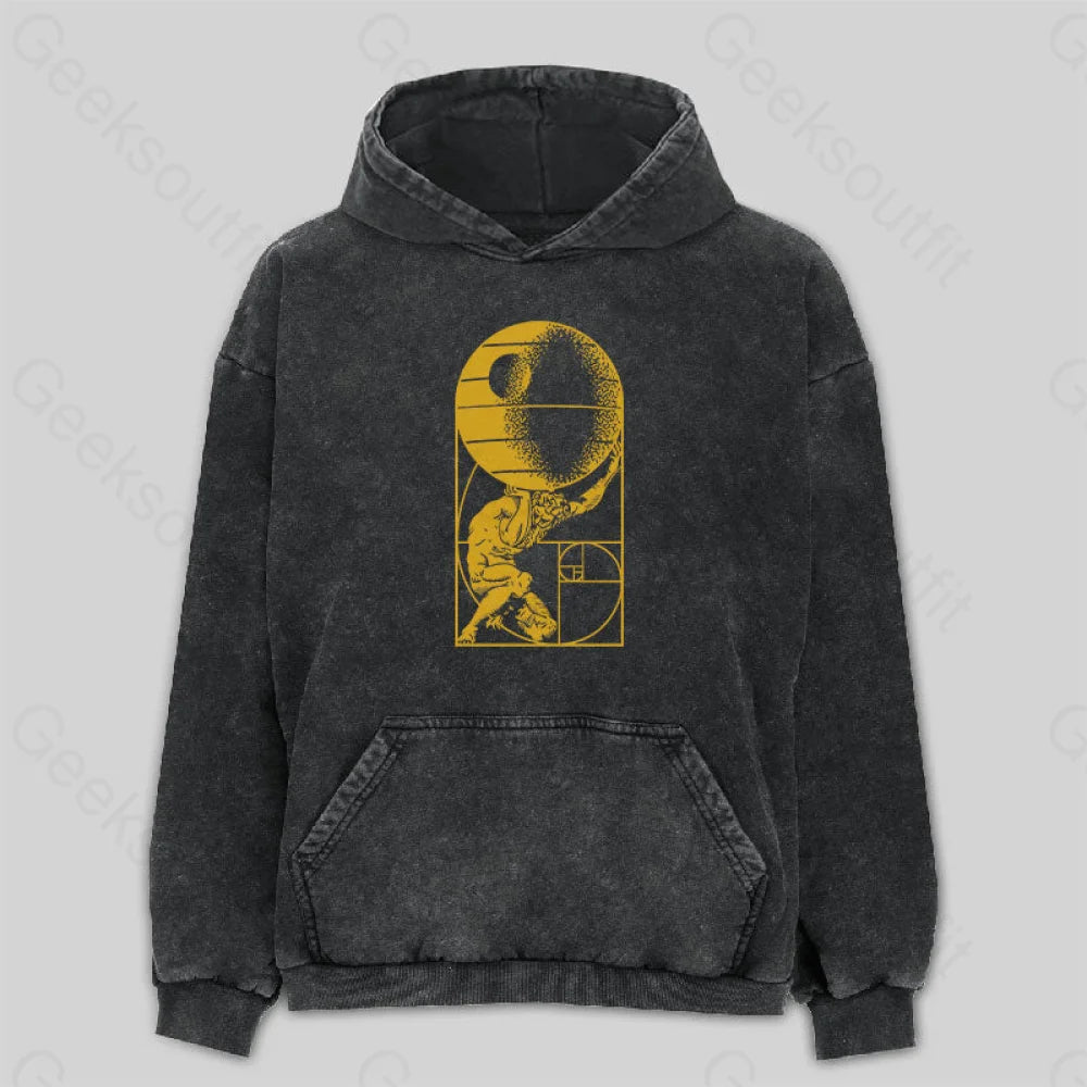 Fibonacci Death Star Washed Hoodie M