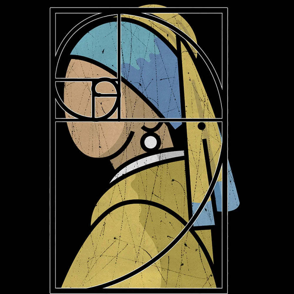 Fibonacci Girl With A Pearl Earring Geek T-Shirt