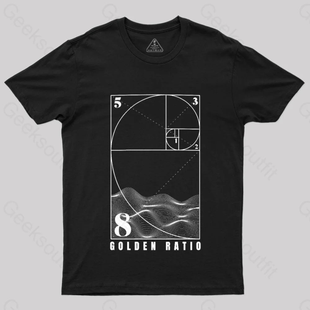Fibonacci Golden Ratio Mathematics T-Shirt Black / S