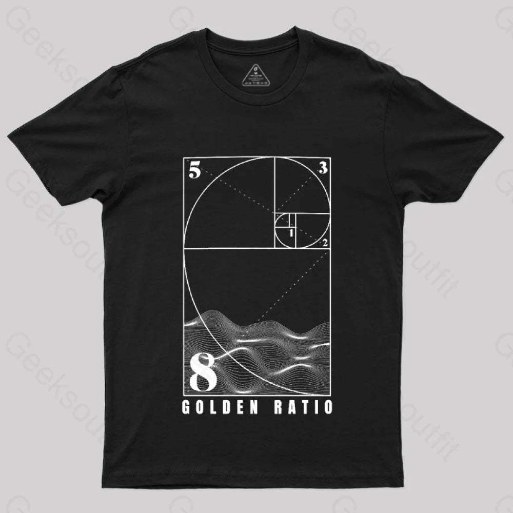 Fibonacci Golden Ratio Mathematics T-Shirt Black / S