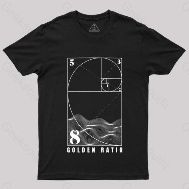 Fibonacci Golden Ratio Mathematics T-Shirt Black / S