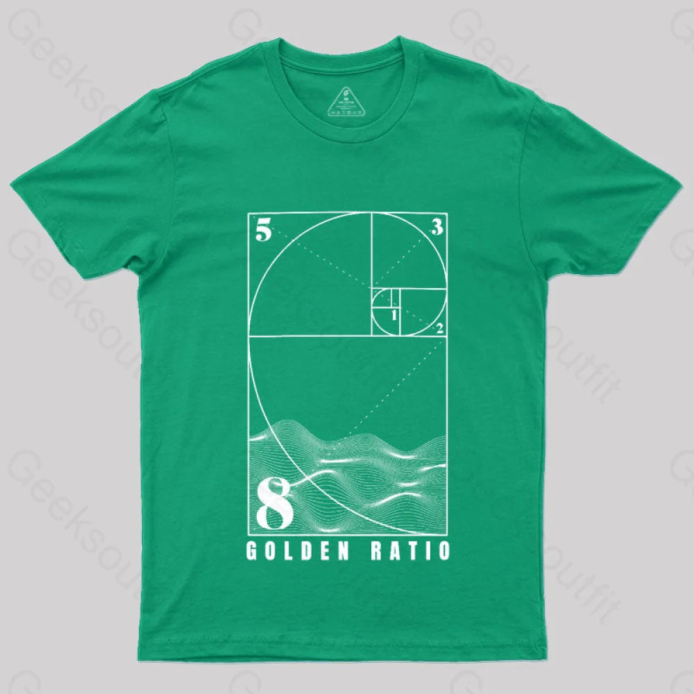 Fibonacci Golden Ratio Mathematics T-Shirt Green / S