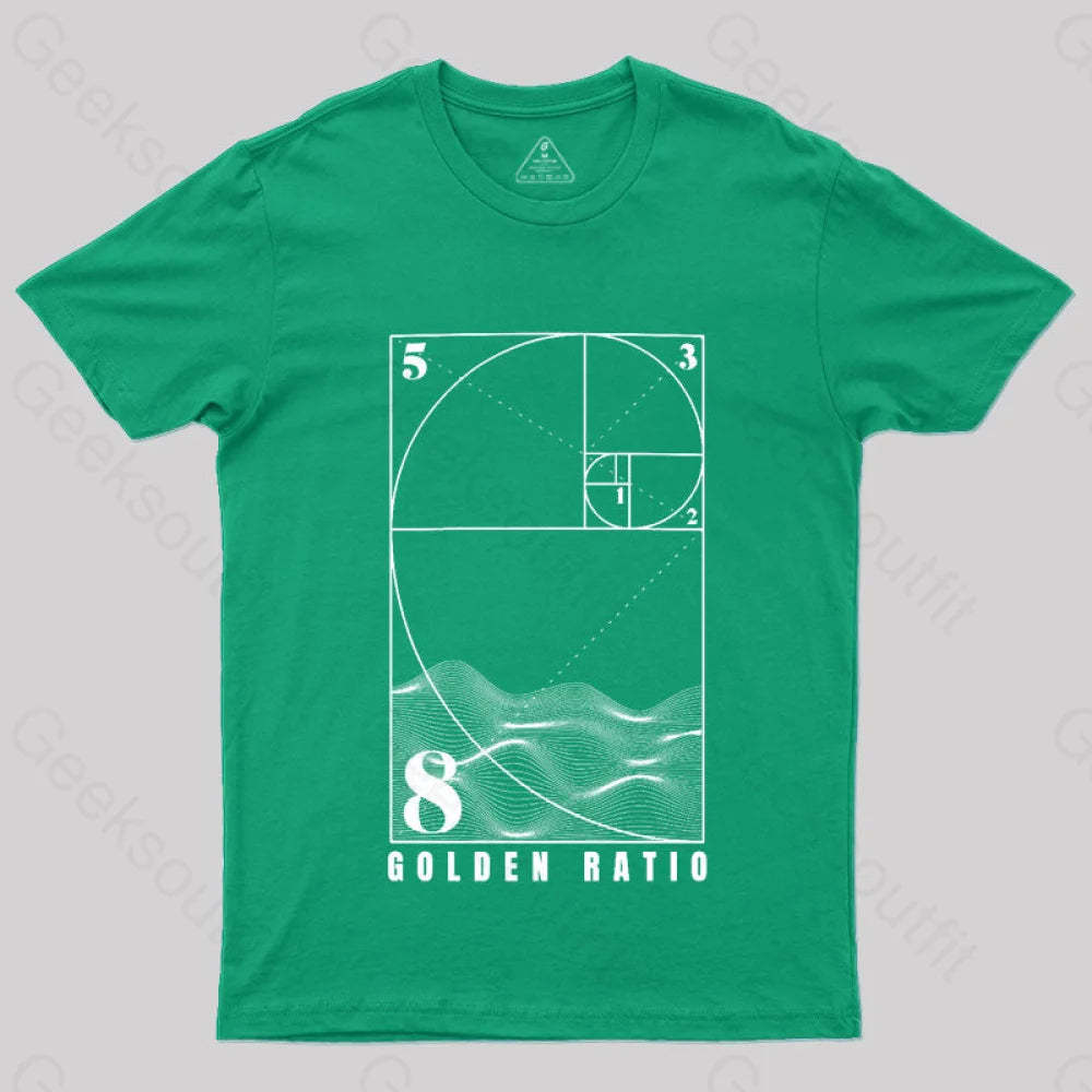Fibonacci Golden Ratio Mathematics T-Shirt Green / S
