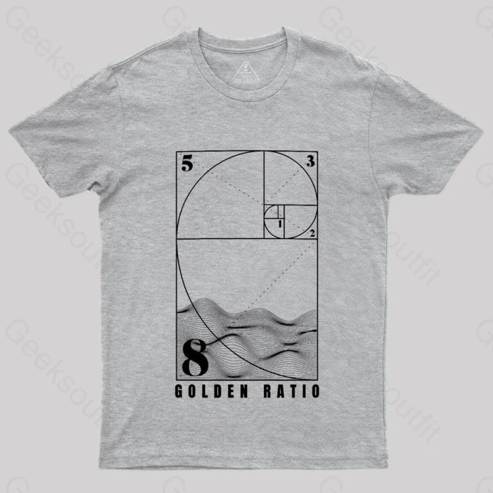 Fibonacci Golden Ratio Mathematics T-Shirt Grey / S