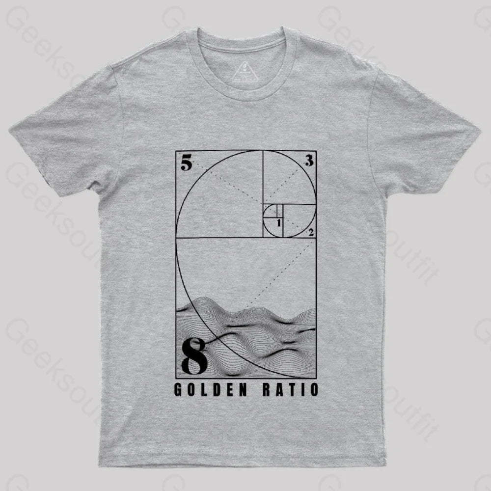 Fibonacci Golden Ratio Mathematics T-Shirt Grey / S
