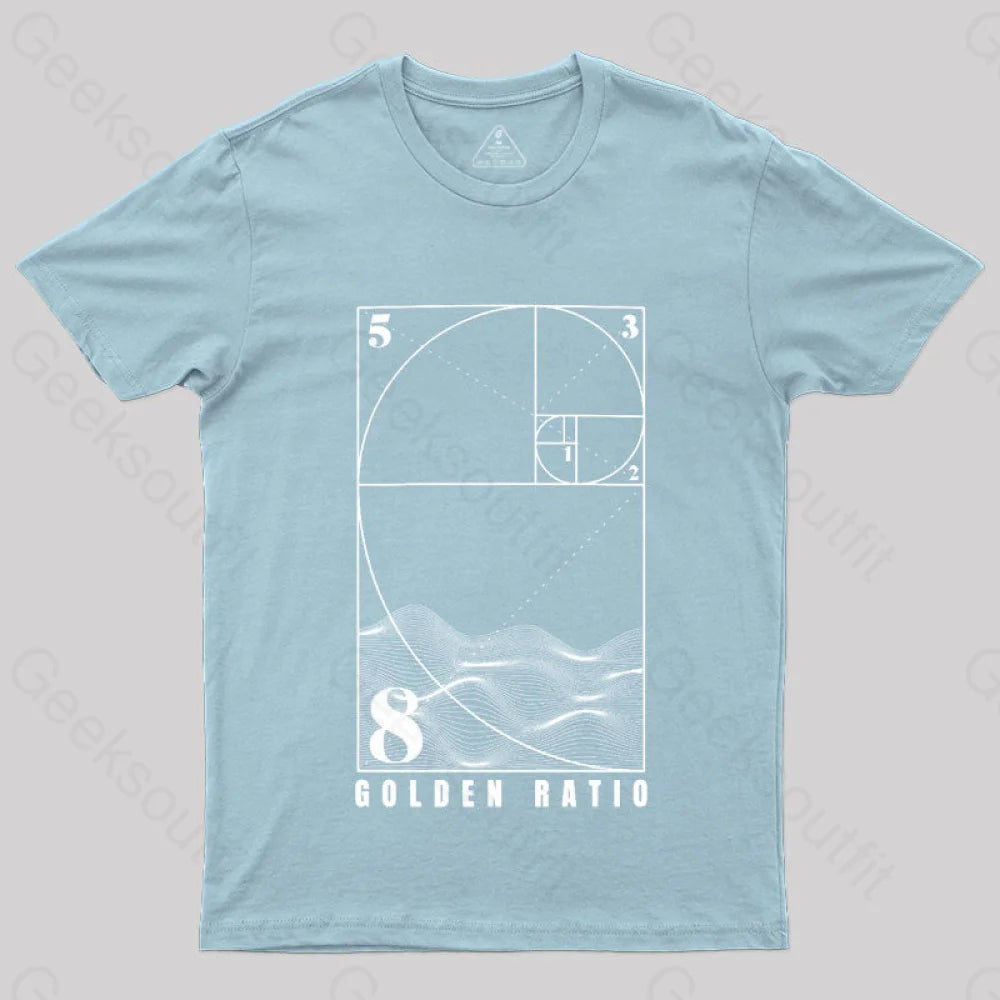 Fibonacci Golden Ratio Mathematics T-Shirt Light Blue / S