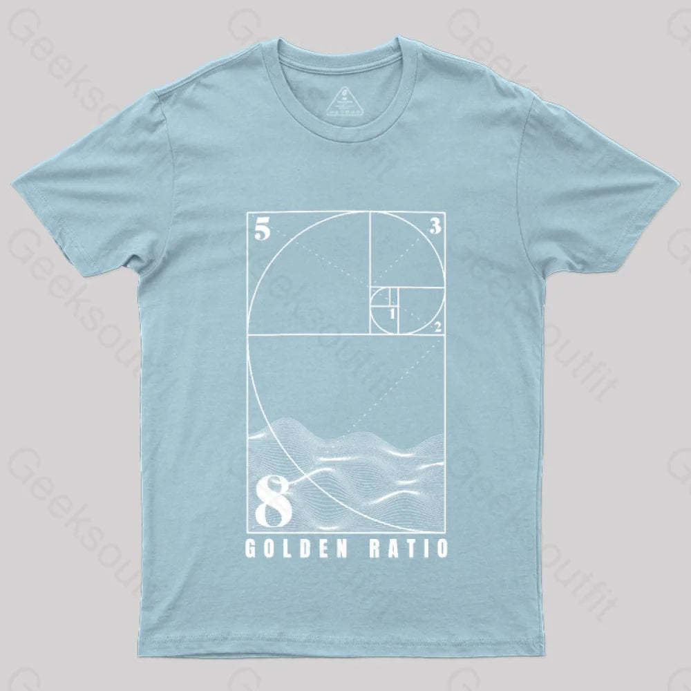Fibonacci Golden Ratio Mathematics T-Shirt Light Blue / S