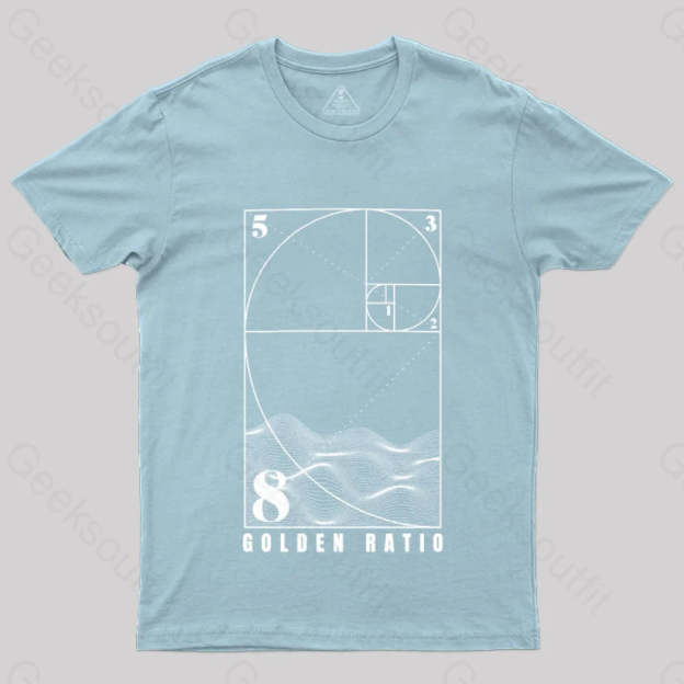 Fibonacci Golden Ratio Mathematics T-Shirt Light Blue / S