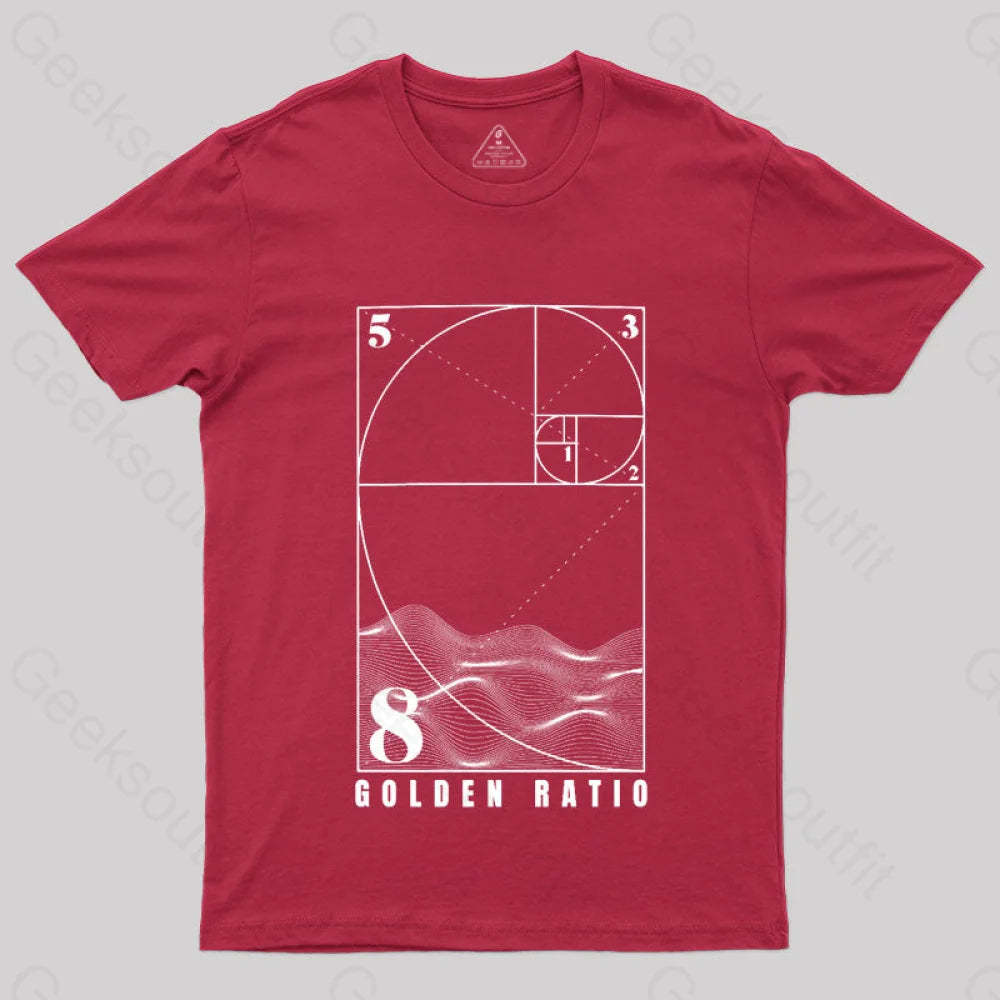Fibonacci Golden Ratio Mathematics T-Shirt Red / S