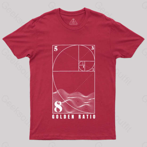 Fibonacci Golden Ratio Mathematics T-Shirt Red / S