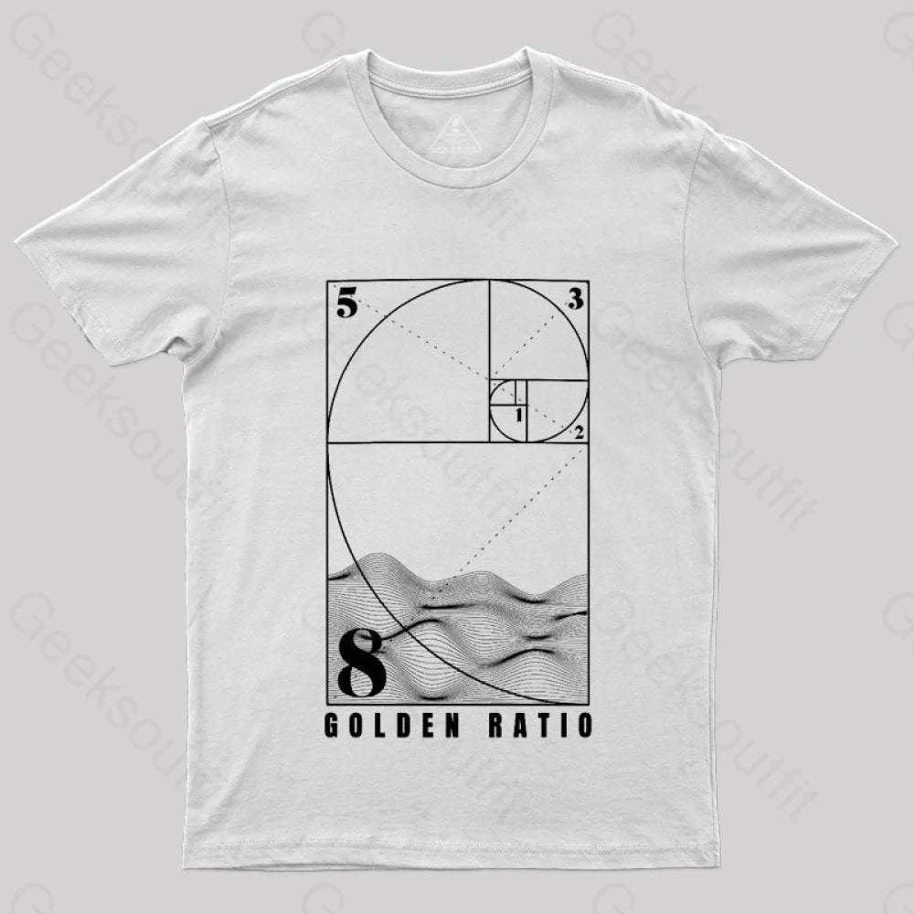 Fibonacci Golden Ratio Mathematics T-Shirt White / S