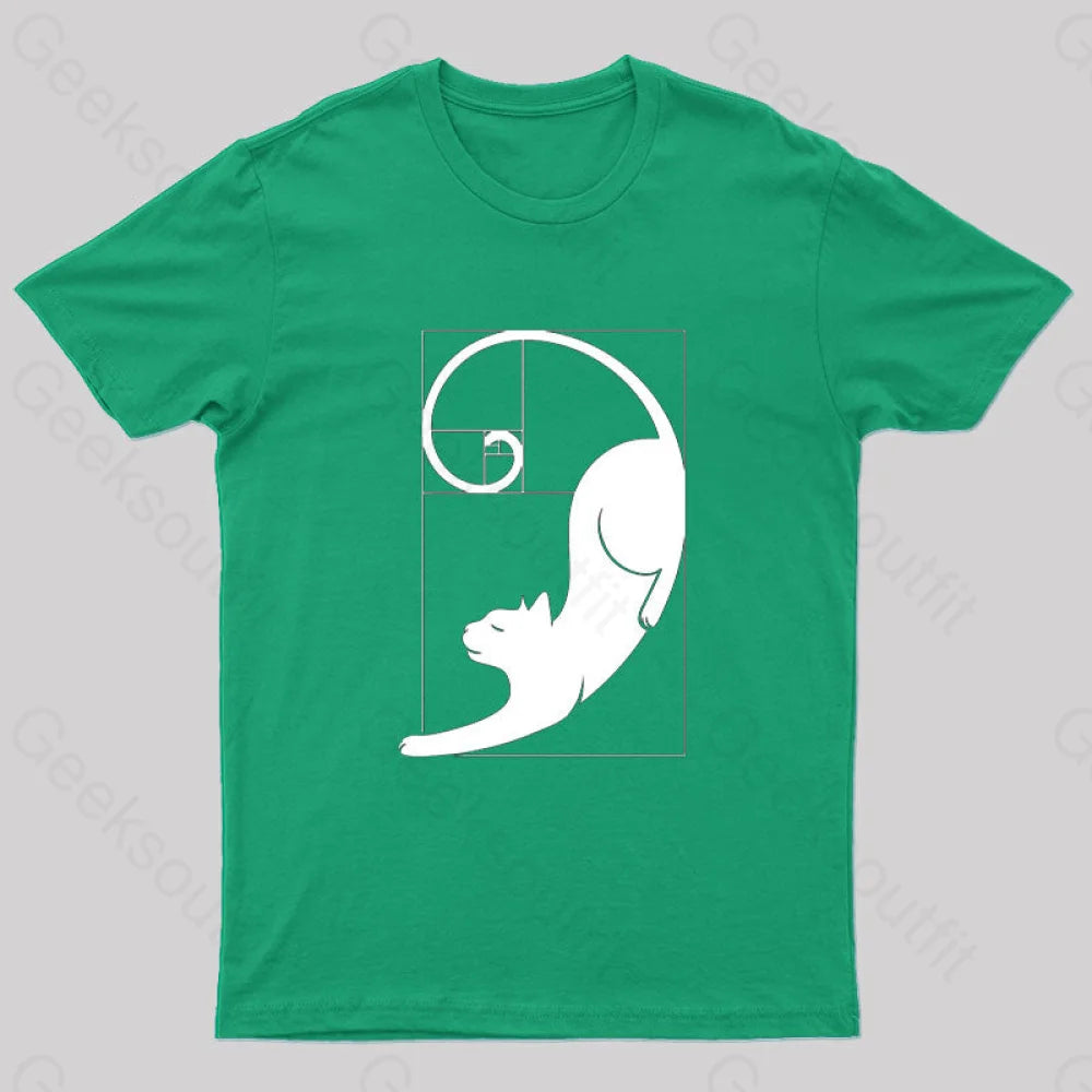 Fibonacci Kitty T-Shirt Green / S