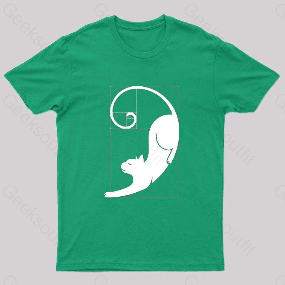 Fibonacci Kitty T-Shirt Green / S