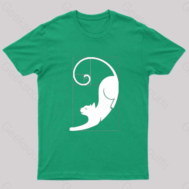 Fibonacci Kitty T-Shirt Green / S