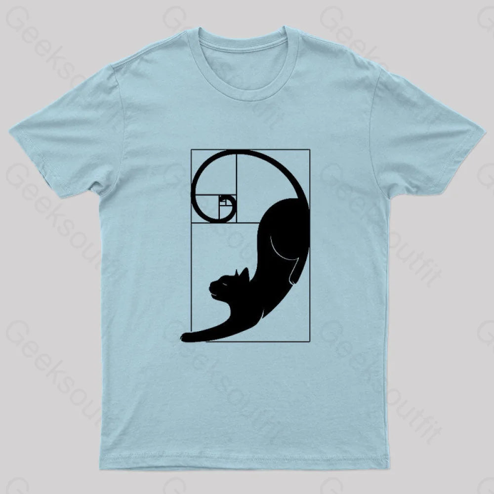Fibonacci Kitty T-Shirt Light Blue / S