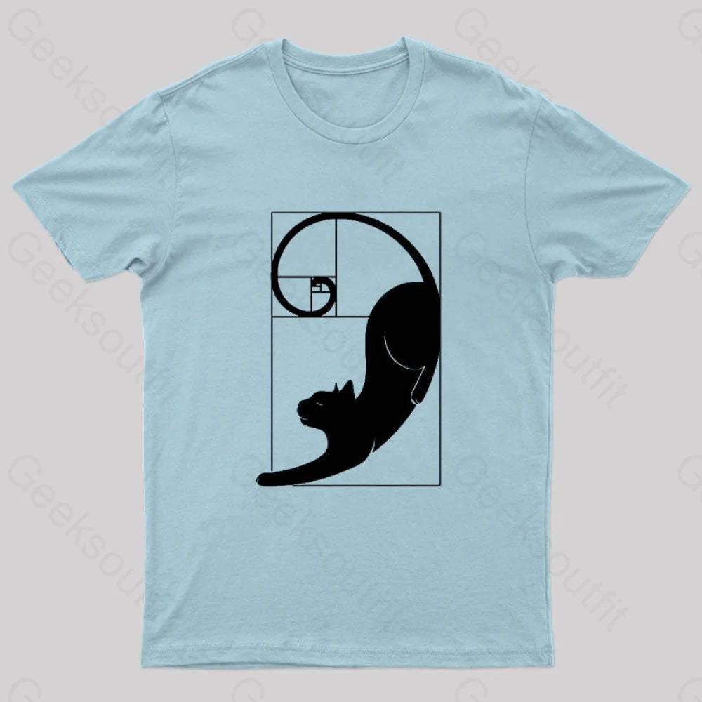 Fibonacci Kitty T-Shirt Light Blue / S