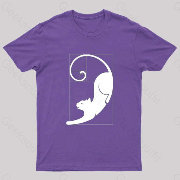 Fibonacci Kitty T-Shirt Purple / S