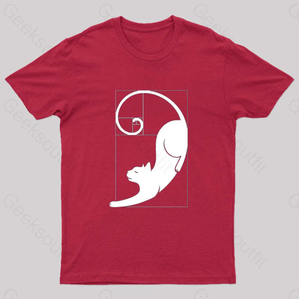 Fibonacci Kitty T-Shirt Red / S