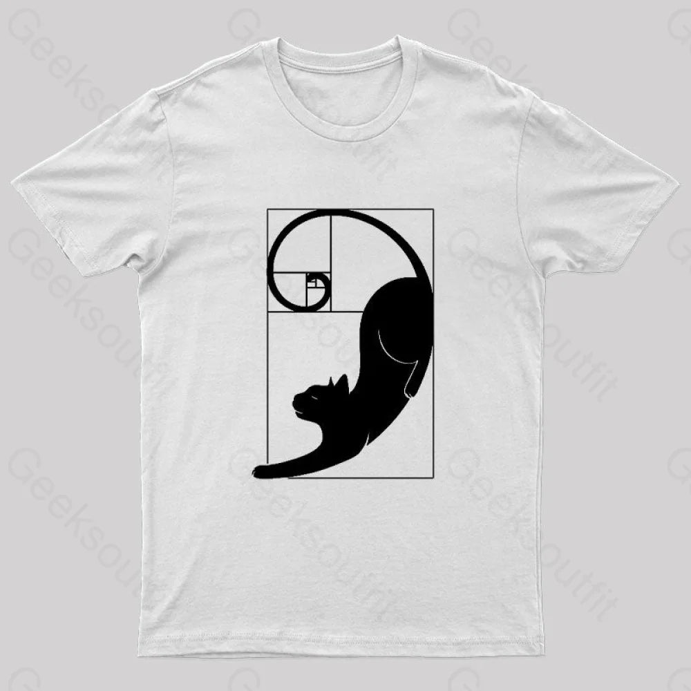 Fibonacci Kitty T-Shirt White / S