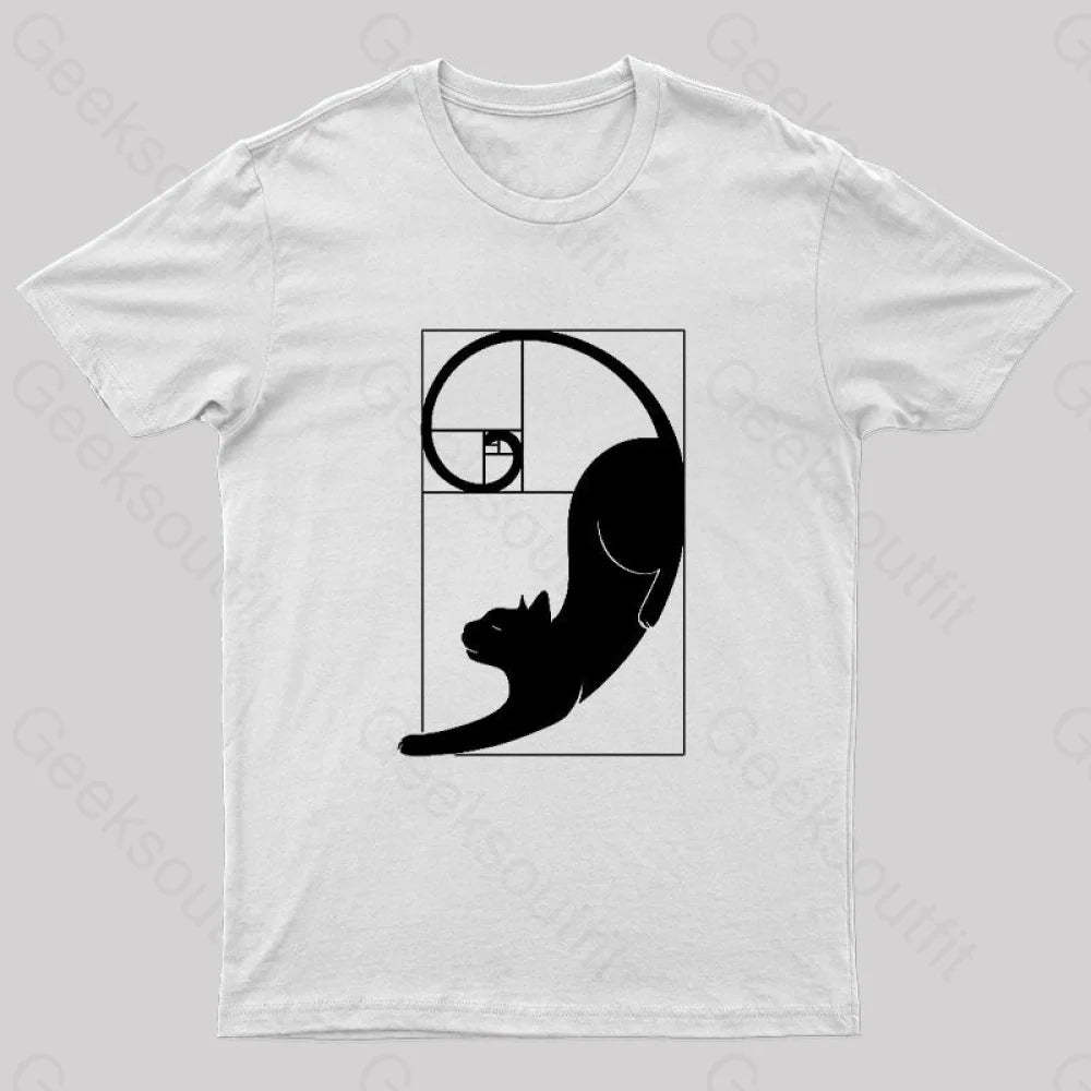 Fibonacci Kitty T-Shirt White / S
