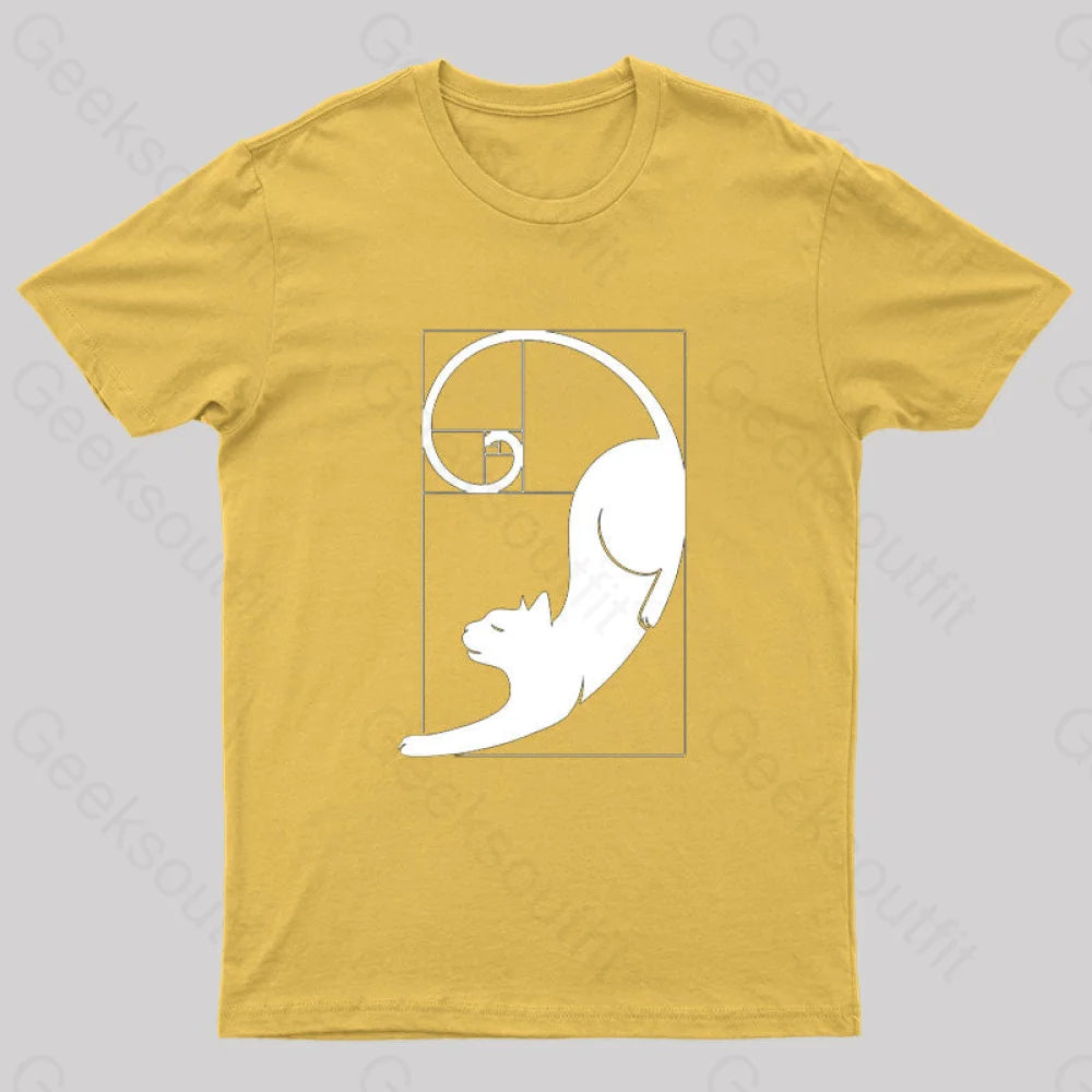 Fibonacci Kitty T-Shirt Yellow / S