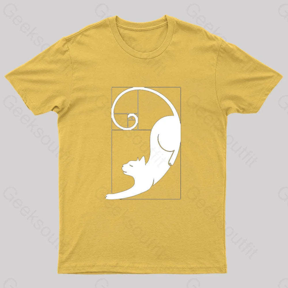 Fibonacci Kitty T-Shirt Yellow / S