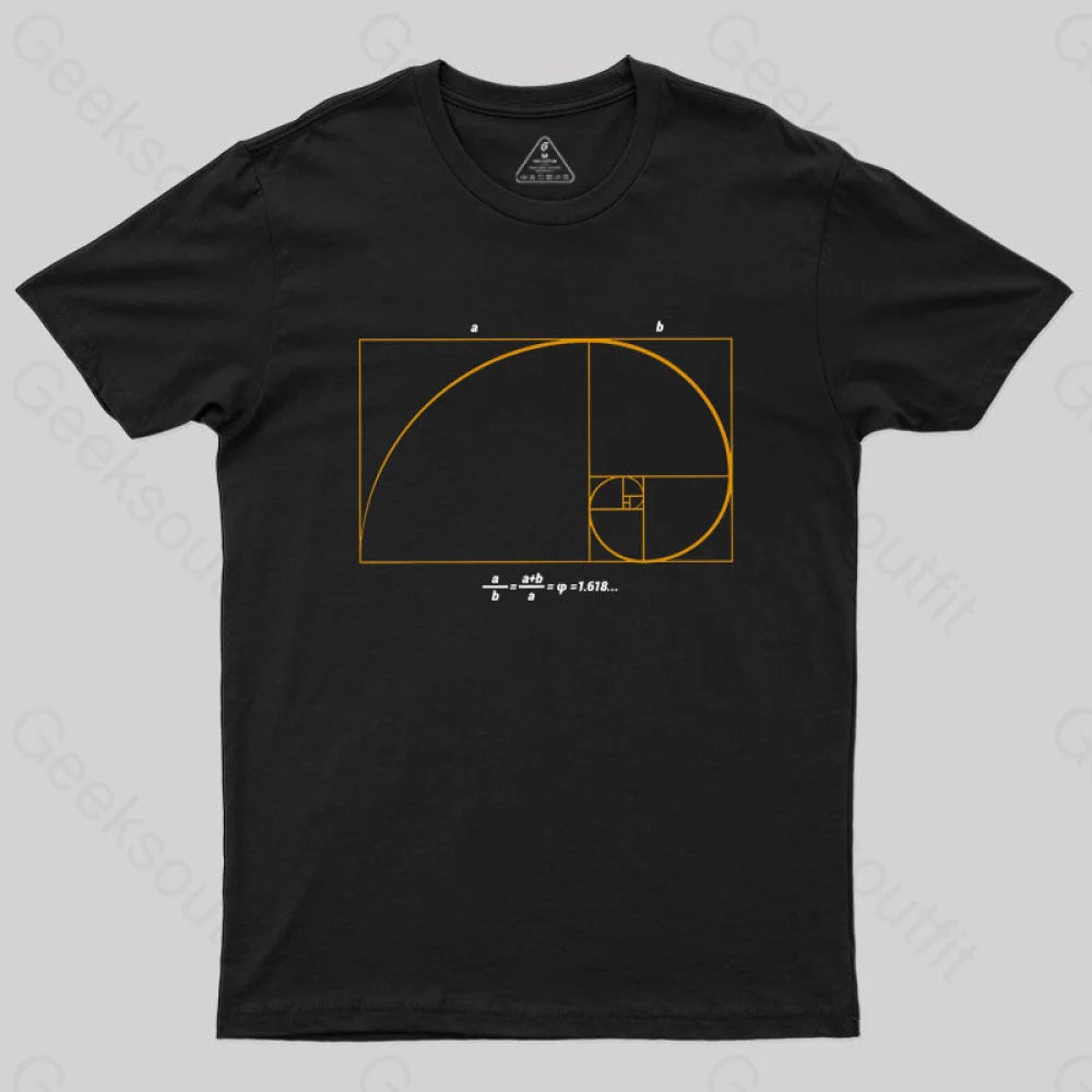 Fibonacci Math Art Science Engineer T-Shirt Black / S