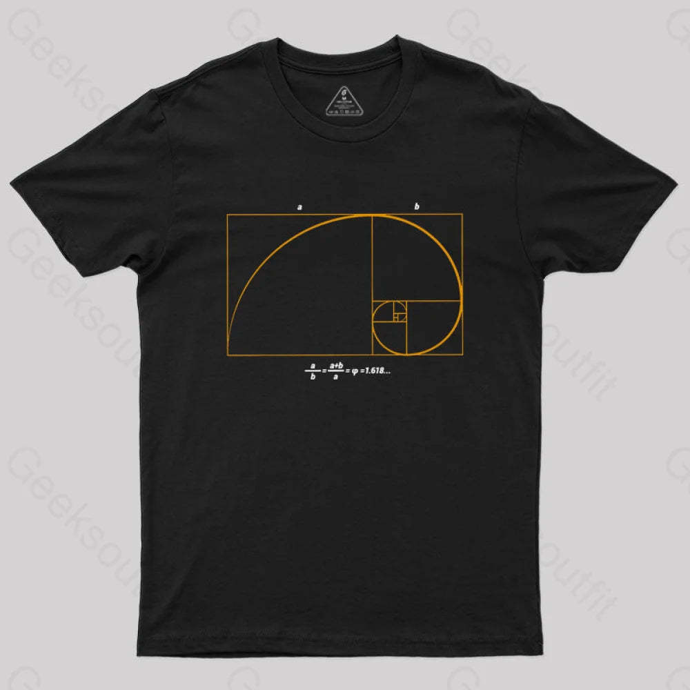 Fibonacci Math Art Science Engineer T-Shirt Black / S