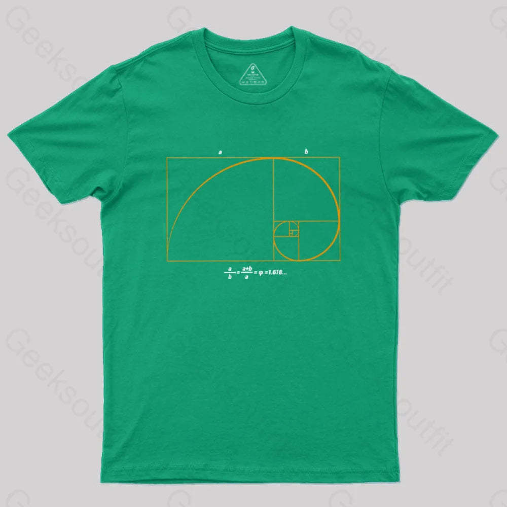 Fibonacci Math Art Science Engineer T-Shirt Green / S