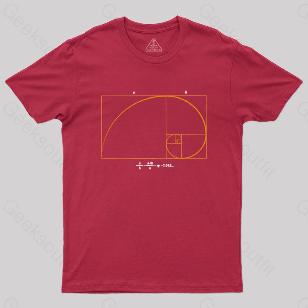 Fibonacci Math Art Science Engineer T-Shirt Red / S