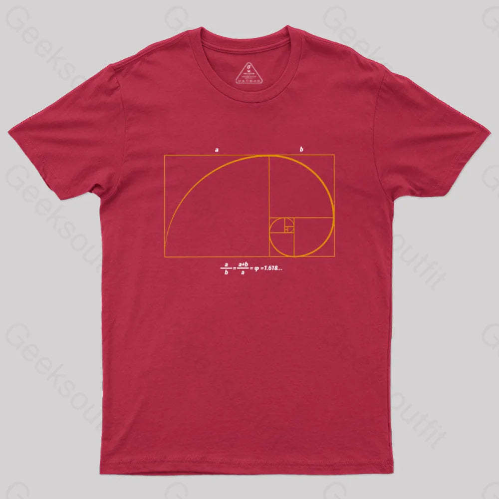 Fibonacci Math Art Science Engineer T-Shirt Red / S