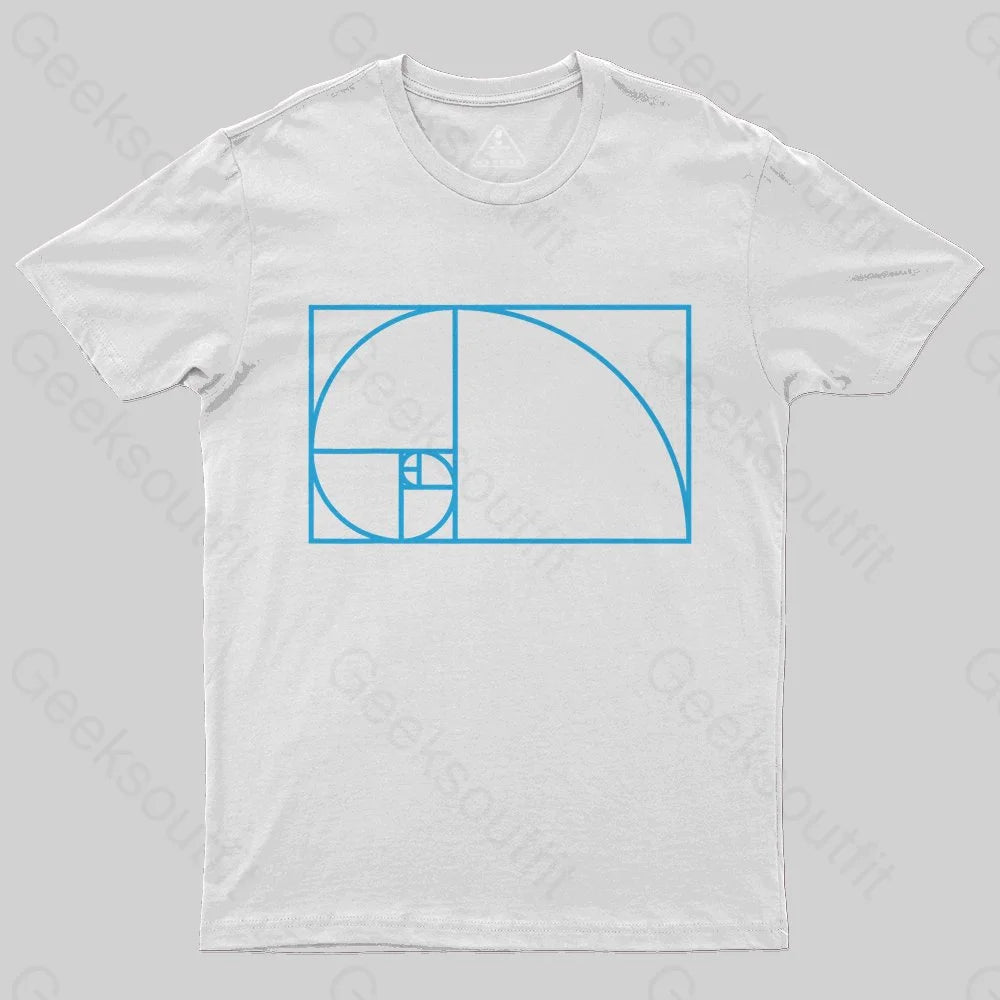Fibonacci Sequence Golden Ratio Blue T-Shirt - Geeksoutfit