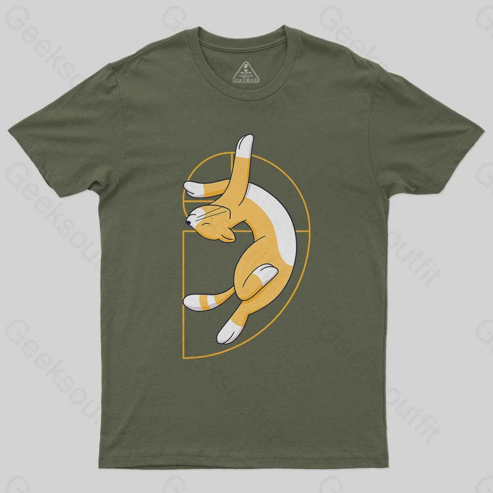 Fibonacci Spiral Cat T-Shirt - Geeksoutfit
