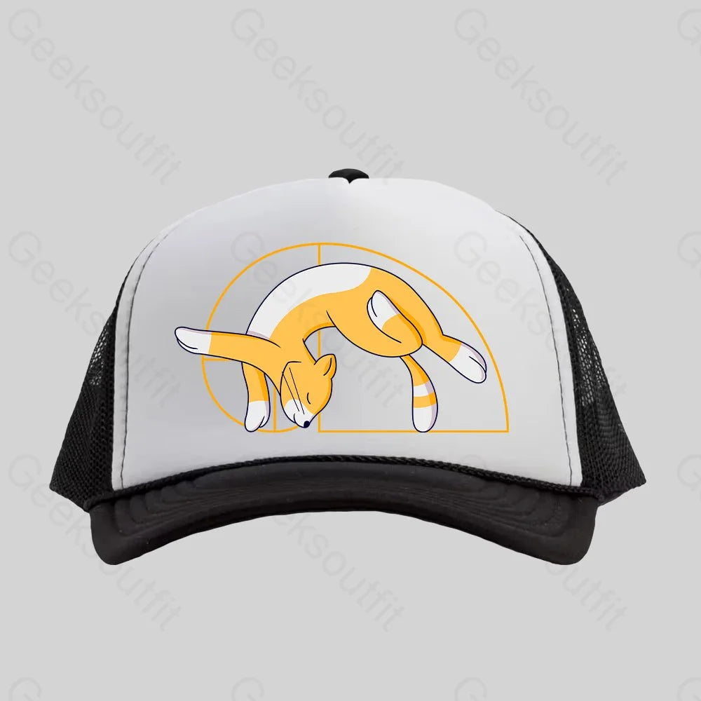Fibonacci Spiral Cat Trucker Hat - Geeksoutfit