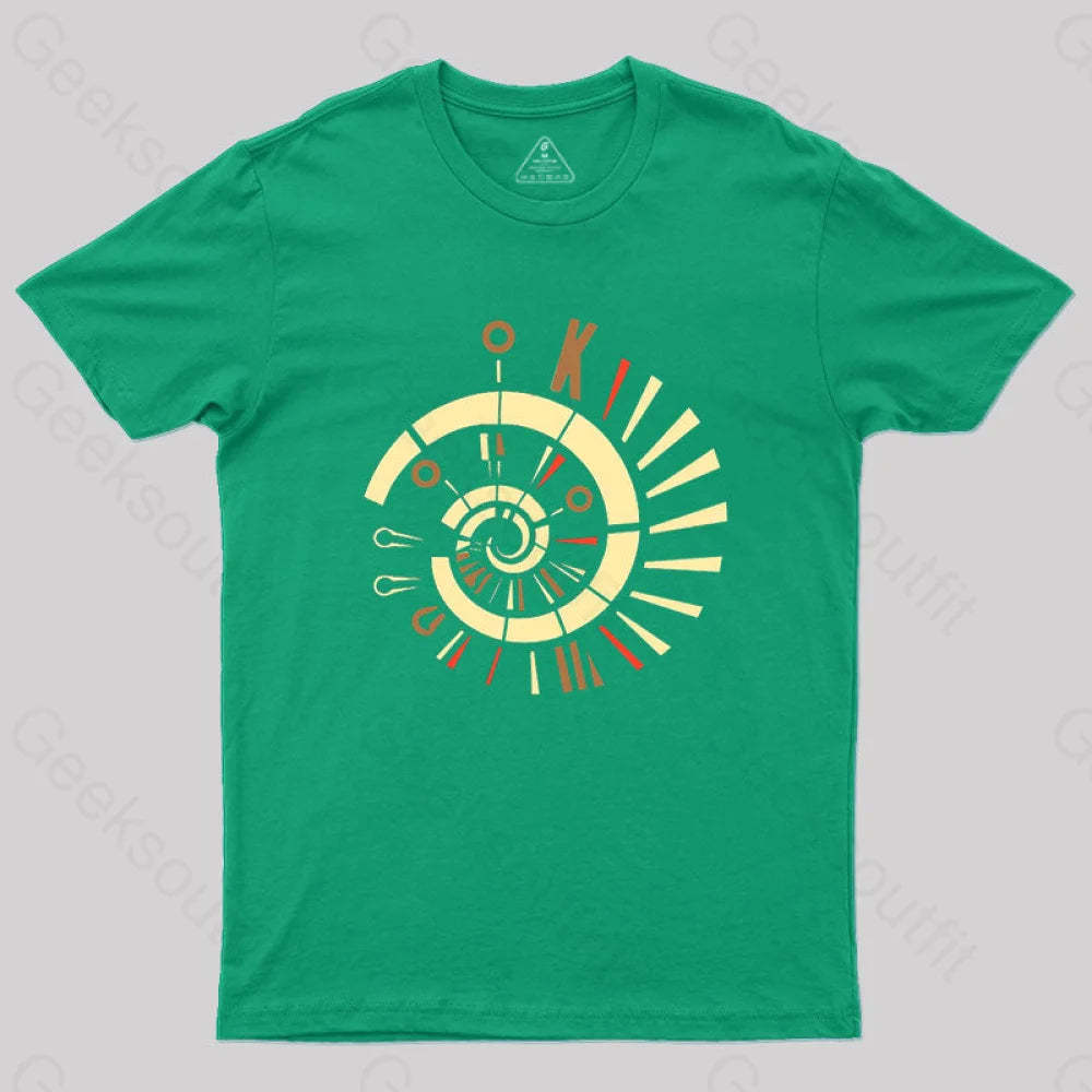 Fibonacci Spiral Golden Ratio Mathematics Geometry T-Shirt Green / S