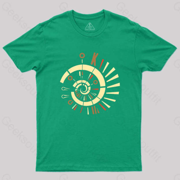 Fibonacci Spiral Golden Ratio Mathematics Geometry T-Shirt Green / S