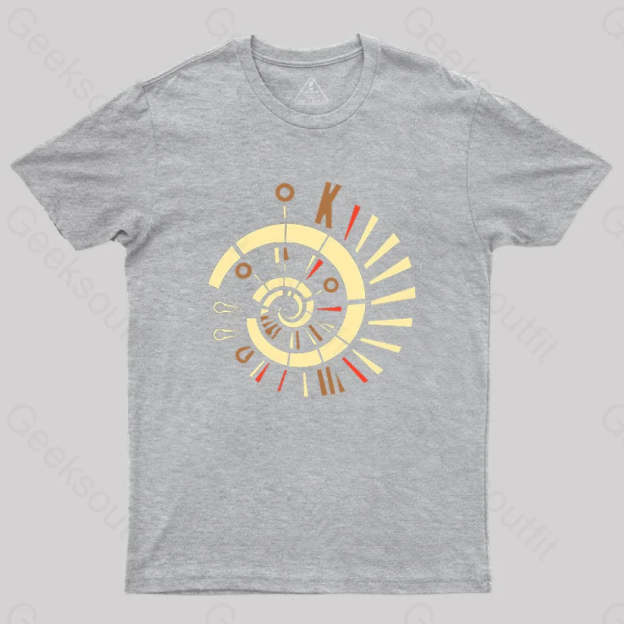 Fibonacci Spiral Golden Ratio Mathematics Geometry T-Shirt Grey / S