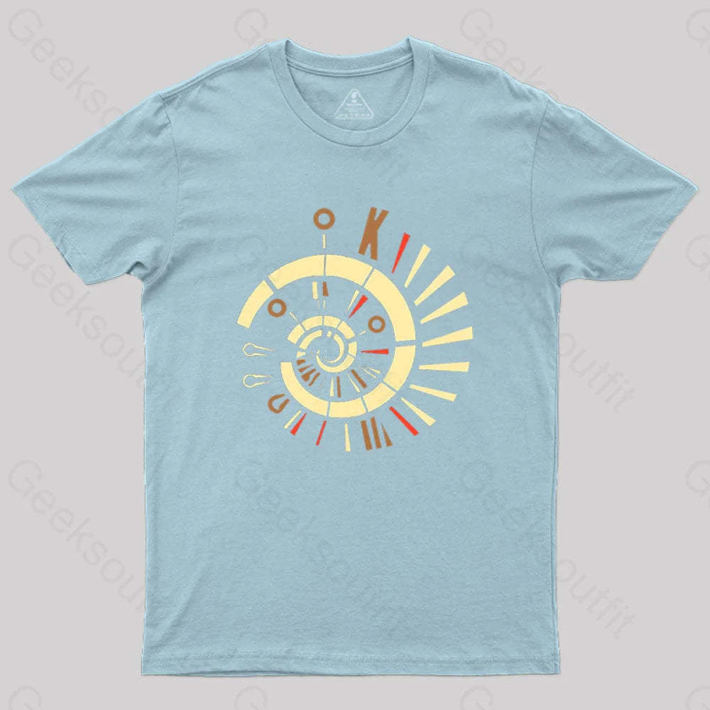 Fibonacci Spiral Golden Ratio Mathematics Geometry T-Shirt Light Blue / S