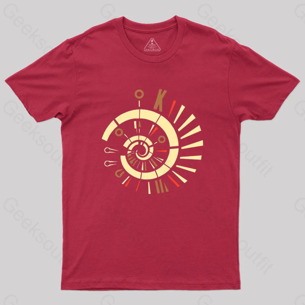 Fibonacci Spiral Golden Ratio Mathematics Geometry T-Shirt Red / S